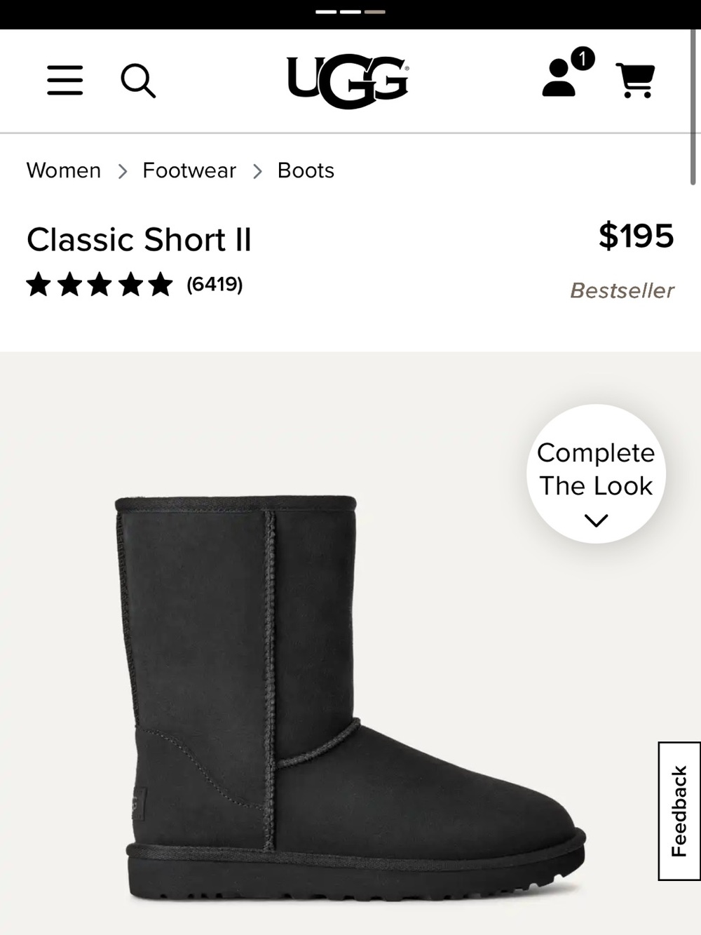 UGG Classic Short II Boots - Black